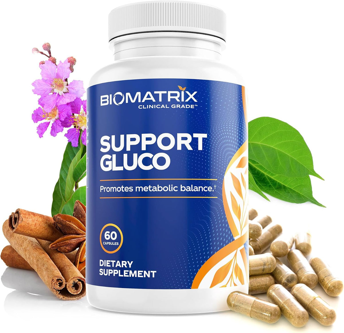 BioMatrix Metabolism Supplement for Men and Women, Cinnamon, Gymnema, Lipoic Acid, Vanadyl Sulfate, Chromium Picolinate, Bitter Melon (60 Capsules)