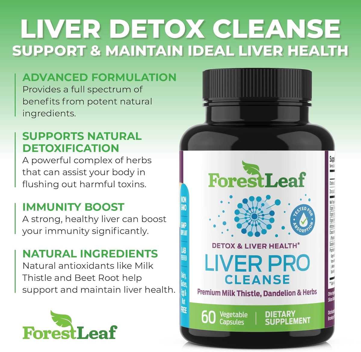 Liver Cleanse Detox & Repair - Fatty Liver Repair Detox Complex Supplement w/Choline, Zinc, Milk Thistle, Dandelion Root, Turmeric, Burdock, Artichoke - Liver Support Supplement | 60 Caps