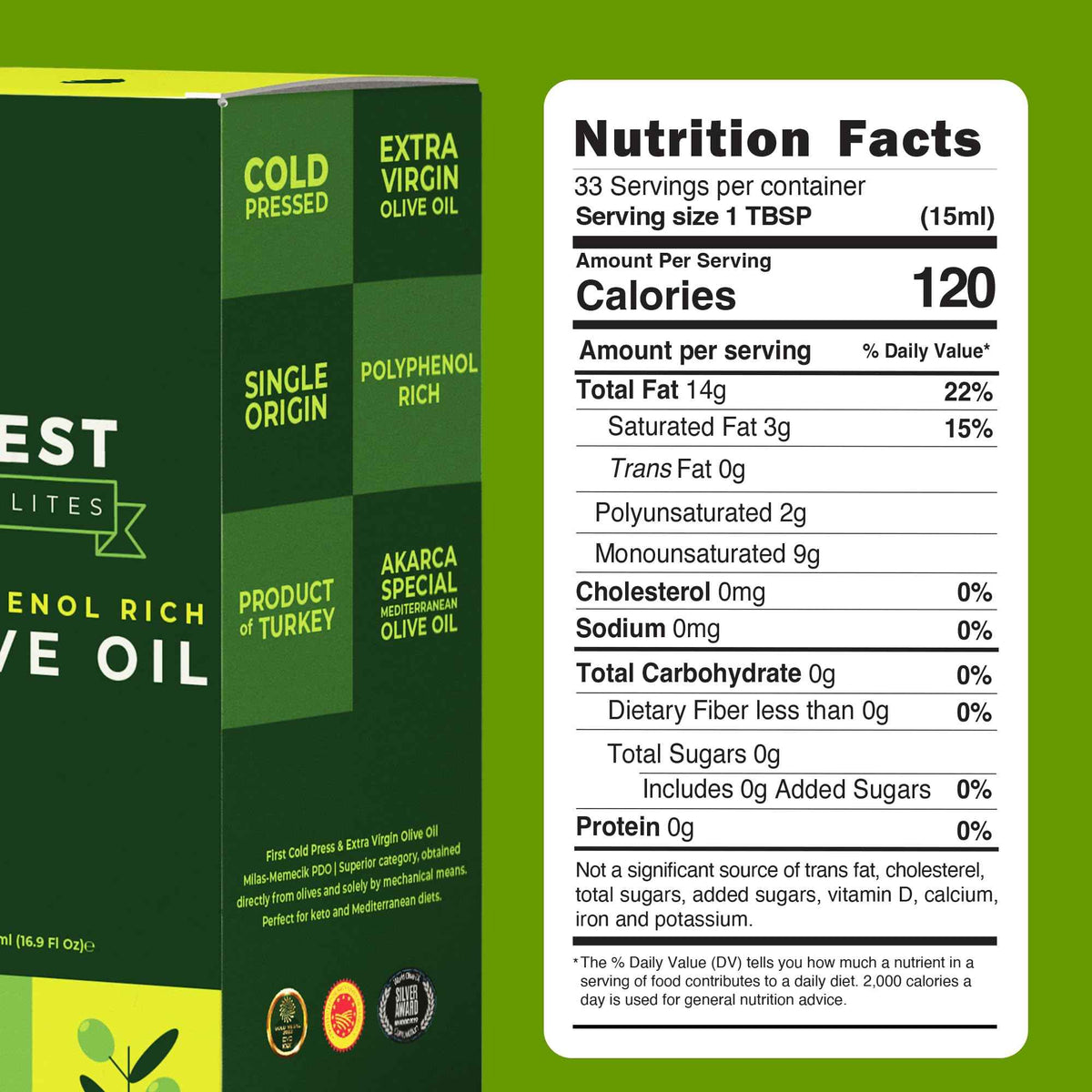 Polyphenol Rich Olive Oil Extra Virgin by Zest Delites, Up To 770 mg/kg High Polyphenol Olive Oil, Cold Pressed EVOO, Heart & Immunity Support, Single Origin