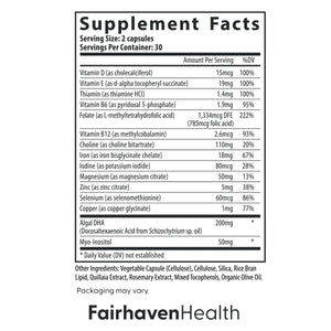 Fairhaven Health Prenatal Multivitamin Essentials with DHA | Prenatal Vitamins + DHA, Choline, Myo-Inositol | Fairhaven Health