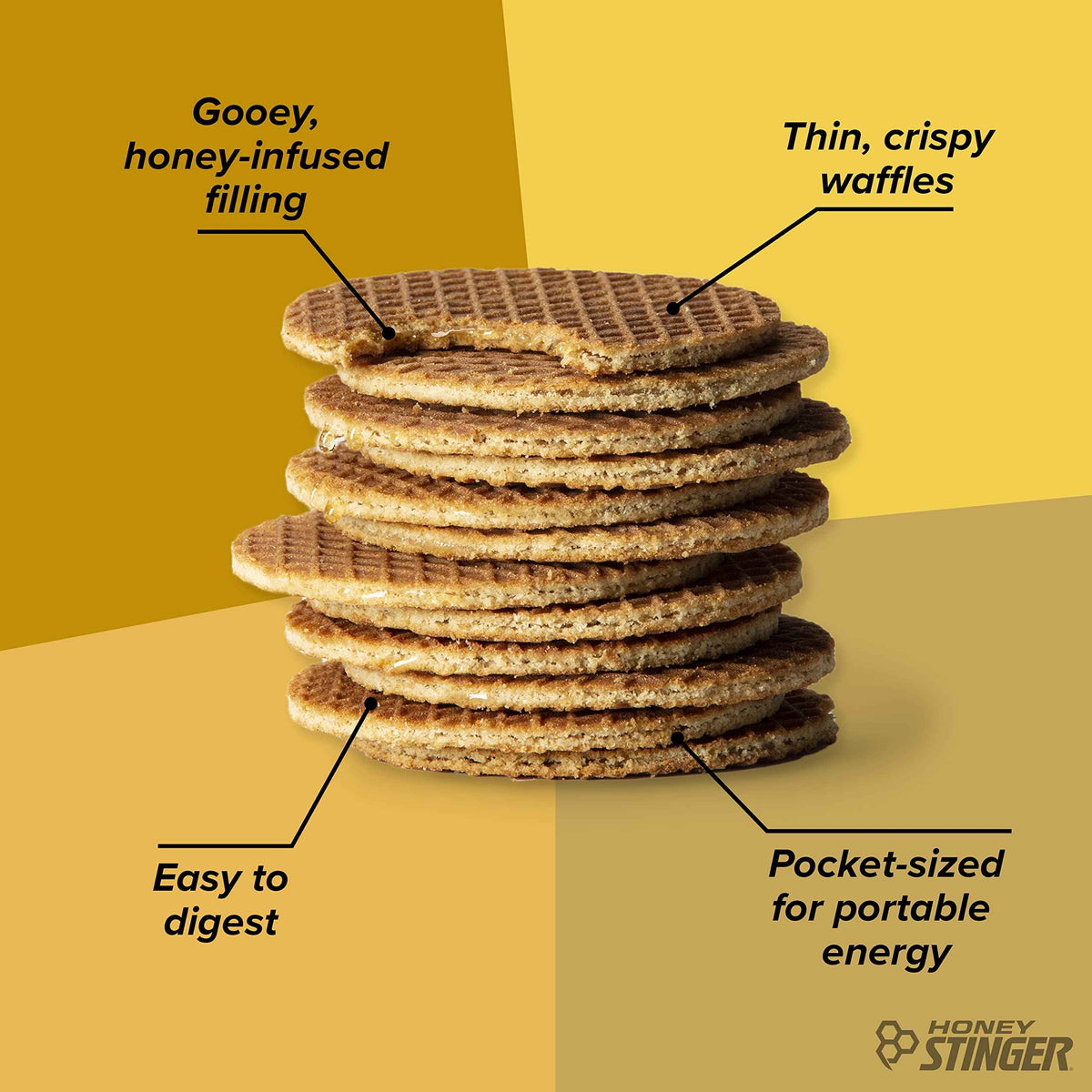 Honey Stinger Organic Honey Waffle, Energy Stroopwafel for Exercise, Endurance and Performance, Sports Nutrition for Home & Gym,