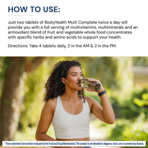 BodyHealth Multi Complete (120 Ct) Daily Multivitamin for Men and Women with Whole Foods, Minerals, Antioxidants, Organic Green Food Concentrates, and Liver Detox Extracts, Non GMO BodyHealth buy supplements Au