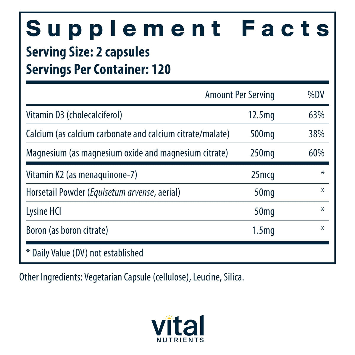 supplement products​Vital Nutrients Osteo-Nutrients II - Vitamin K2 + D3, Calcium, Boron, and Magnesium for Bone Strength* - Healthy Heart Support - Vegetarian Supplement - JerryCherryUSA