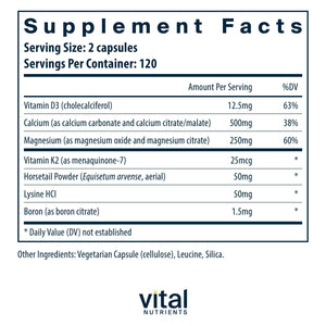 supplement products​Vital Nutrients Osteo-Nutrients II - Vitamin K2 + D3, Calcium, Boron, and Magnesium for Bone Strength* - Healthy Heart Support - Vegetarian Supplement - JerryCherryUSA