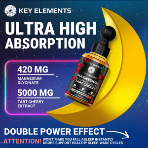 Liquid Magnesium Glycinate 420 Mg with Natural Tart Cherry Extract | Magnesium Glycinate Drops Supplement for Sleep, Mood & Mobility Support | Tart Cherry Extract KEY ELEMENTSBuy Supplements Australia