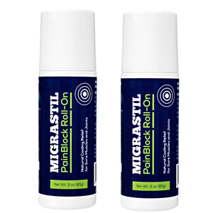 Migrastil PainBlock Roll-On 3 oz - Topical Roll-On for Muscle Aches, Cramps, Joint & Nerve Discomfort. Works Great on Shoulders, Neck, Feet, Knees, Legs, Back, Elbows, HIPS, Etc. (2) Basic VigorBuy Supplements Australia