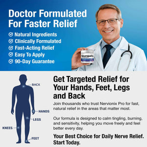 Neuropathy Nerve Relief Cream – Extra Large 8 oz – Maximum Strength for Feet Hands Legs Toes Back – Natural Ingredients Arnica Aloe Vera MSM Vitamins