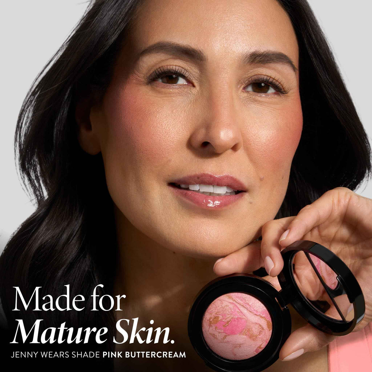LAURA GELLER NEW YORK Baked Blush-n-Brighten for Mature Skin - 04 Cherry Custard - Powder Blush Won't Settle into Fine Lines - Buildable Natural Finish – Longlasting Formula - Made in Italy