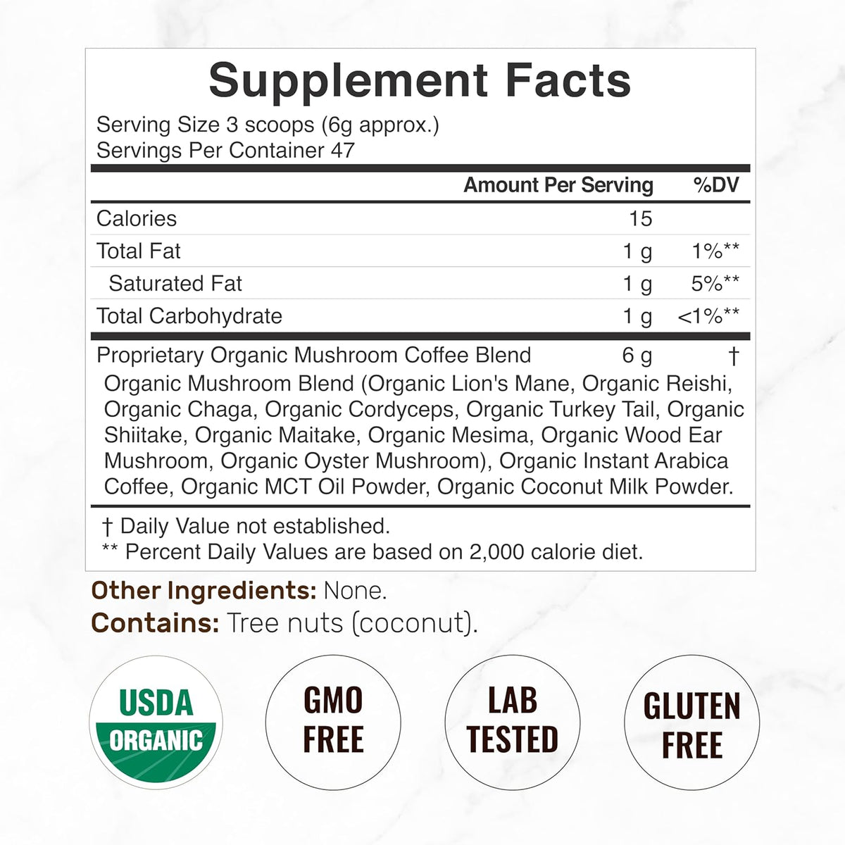 Organic Mushroom Coffee, 10oz – 10 Adaptogenic Mushrooms with Arabica Coffee + MCT Oil for Smooth Flavor – Turkey Tail, Lions Mane, Cordyceps, Chaga, Reishi – Immune, Energy,& Brain Support Supplement