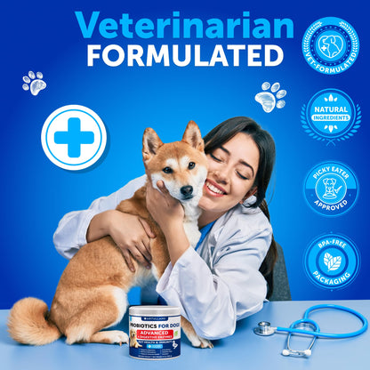 Probiotics for Dogs - Support Gut Health, Itchy Skin, Allergies, Immunity, Yeast Balance - Dog Probiotics and Digestive Enzymes with Prebiotics - Reduce Diarrhea, Gas - 120 Probiotic Chews for Dogs