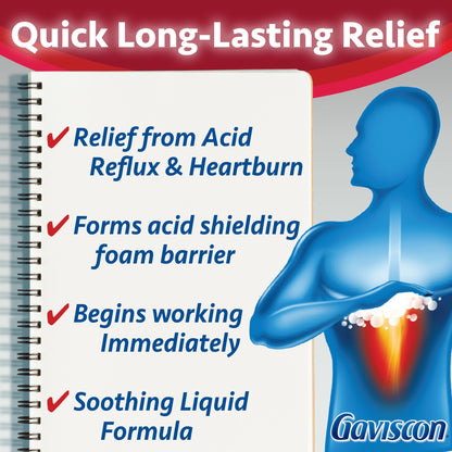 Gaviscon Heartburn Relief, Extra Strength Liquid ICY Mint 600 ml