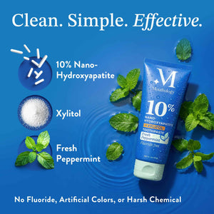 Mouthology 10% Nano Hydroxyapatite Toothpaste Fluoride Free, Whitening*, Rod Shaped nHa, Xylitol Toothpaste for Adults, Enamel Care*, Sensitive Teeth*, SLS Free