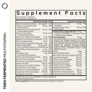 Codeage Teen Multivitamin Supplement – Daily Vitamins and Minerals for Teen Boys and Girls – Organic Whole Food Formula with Omega-3 and Vitamins A to K - 60 Capsules CodeageBuy Supplements Australia