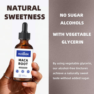 Maca Root Liquid Drops Extract | Peruvian Black & Red Blend | Natural Energy & Hormone Balance | Alcohol-Free, 60ml Vegan Tincture HUXINSKBuy Supplements Australia