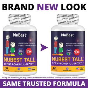 NuBest Tall 10+ Premium Bone Strength Formula, Enhanced Immunity and Overall Health for Age 10+ with Calcium, Vitamin D3, Vitamin K2, and Multivitamins | 60 Capsules | 1 Month Supply NuBestBuy Supplements Australia