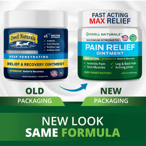 OWELL NATURALS Pain Relief Ointment Deep Penetrating Fast Acting Formula for Arthritis, Joint & Muscle Discomfort, Stiffness, Long-Lasting Soothing Balm, 3.5 oz Owell NaturalsBuy Supplements Australia