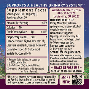 WishGarden Herbs Urinary Strength, Liquid Herbal Tincture, Cranberry, Uva Ursi & Usnea, Supports Urinary Tract Health, Eases Discomfort, Promotes Microbial Balance, 4oz WishGardenBuy Supplements Australia