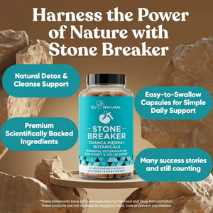 Chanca Piedra Stone Breaker - The Original Stone Breaking Formula with Celery Seed & Parsley - Supports Kidney, Gallbladder & Urinary Tract Cleansing to Help Flush Impurities - 60 Vegetarian Capsules Eu NaturalBuy Supplements Australia