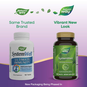 Nature's Way Systemwell Ultimate Immune* with Vitamins C, A, D, Zinc, & Selenium, Multi-System Botanical Blends Including Immune, Respiratory, Digestive & Circulatory, 180 Tablets (Packaging May Vary) Nature's WayBuy Supplements Australia