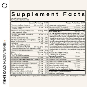 Codeage Men’s Daily Multivitamin – 25+ Essential Vitamins & Minerals, Organic Whole Foods, Probiotics, Omega-3, Zinc, Vitamins A, B, C, D, E & K – 120 Capsules CodeageBuy Supplements Australia