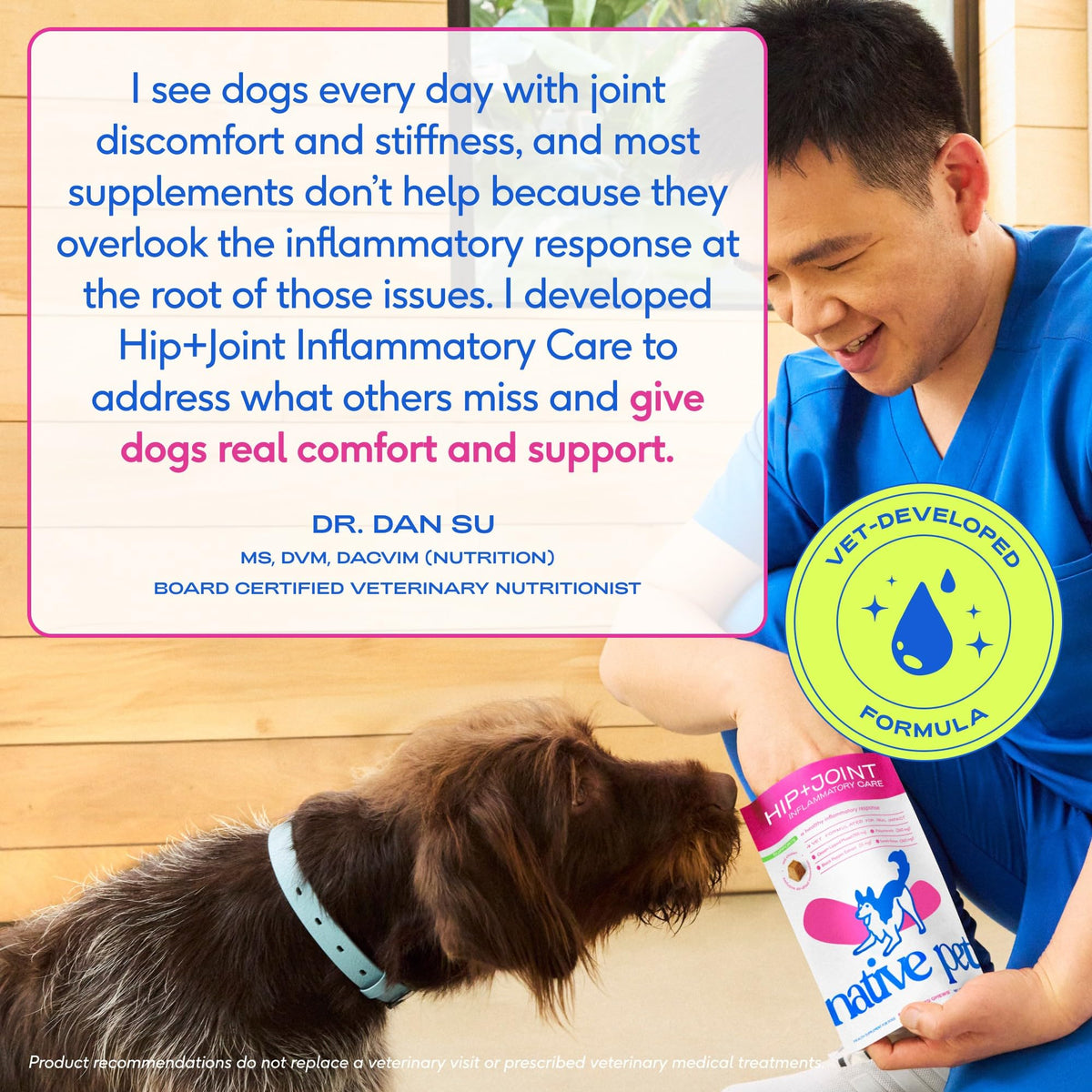 Native Pet Inflammatory Care - Pain Relief for Dogs - Green-Lipped Mussel, Turmeric & Collagen for Dogs - Hip and Joint Supplement Supports Healthy Inflammatory Response & Joint Comfort - 60 Chews Native PetBuy Supplements Australia