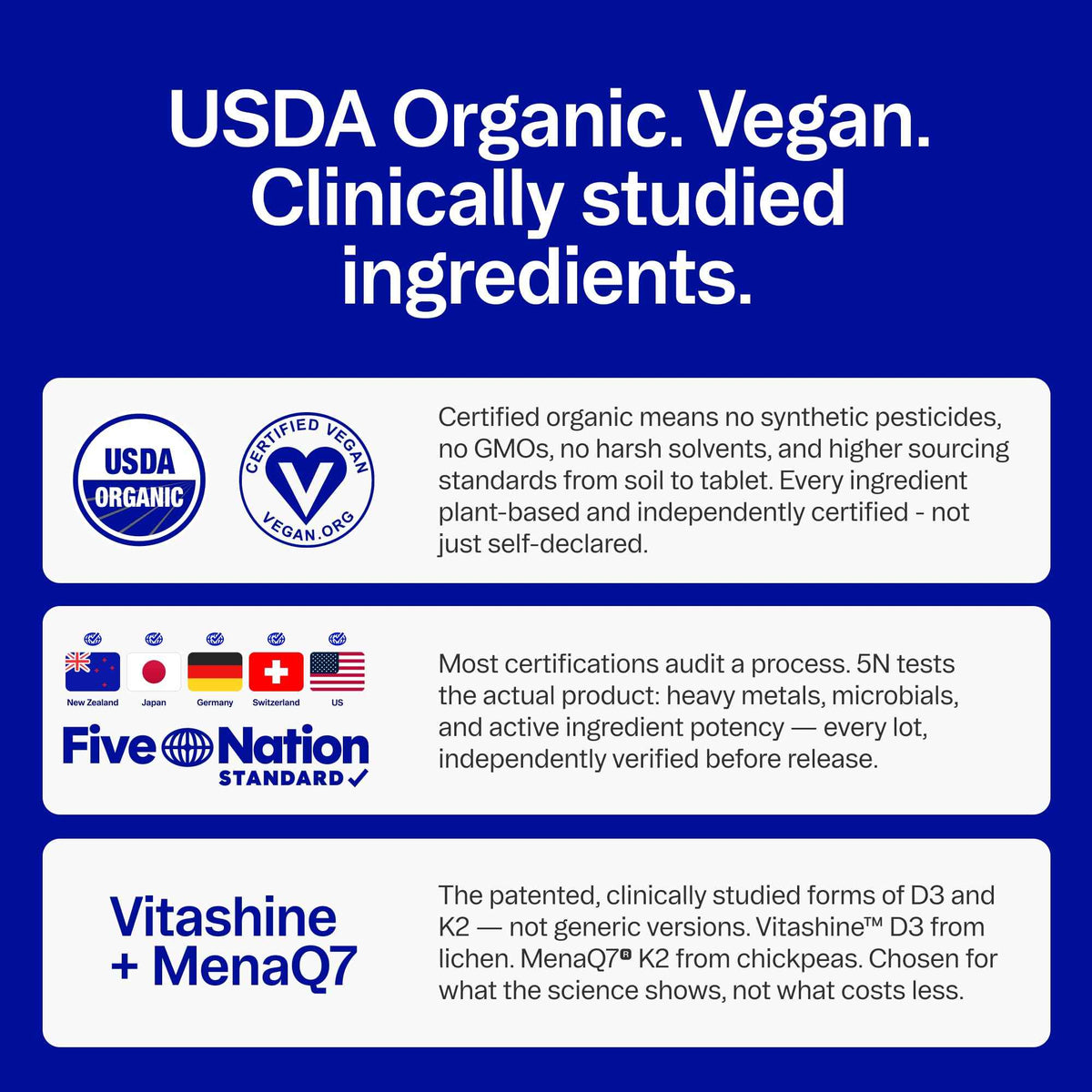 Ora Organic Vitamin D3 5000IU + K2 - Vegan Vitamin D from Lichen and K2 from Chickpeas for Bone Health, Immune Support, & Mood, Maximum Absorption - 1 Month Supply, 30 Chewable Tablets