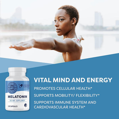 Vimergy Melatonin – Natural Sleep Aid – Sleep Supplement – Helps You Fall Asleep Faster & Stay Asleep Longer - Non-GMO, Gluten-Free, Kosher, Soy-Free, Vegan, Paleo (120 Counts)