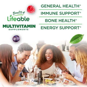 Lifeable Sugar Free Multivitamin Gummies | with Iron Vitamin A, C, D, E, Niacin, B6, Folate, B12, Biotin, Pantothenic Acid, Zinc | Lifeable