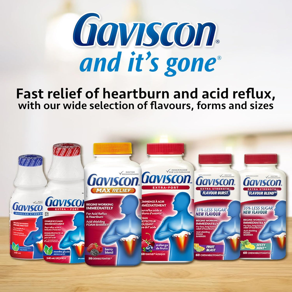 Gaviscon Extra Strength Cherry, 60 Count Chewable Foamtabs
