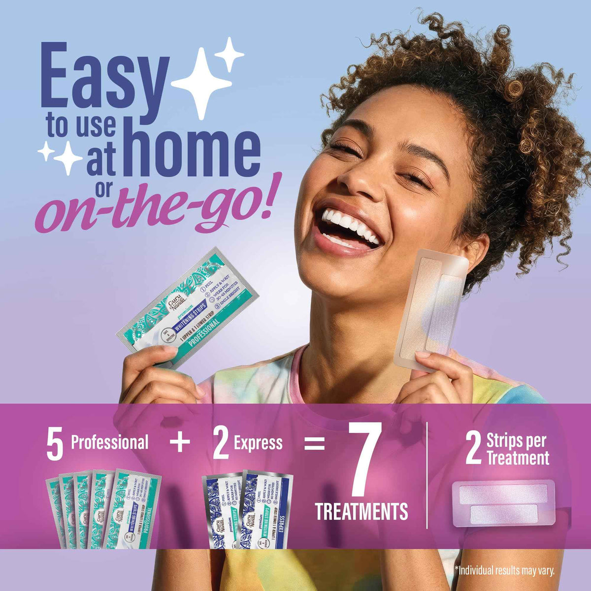 GuruNanda Teeth Whitening Strips Kit - 7-Day Treatment with Non-Slip, Dry Strip Technology