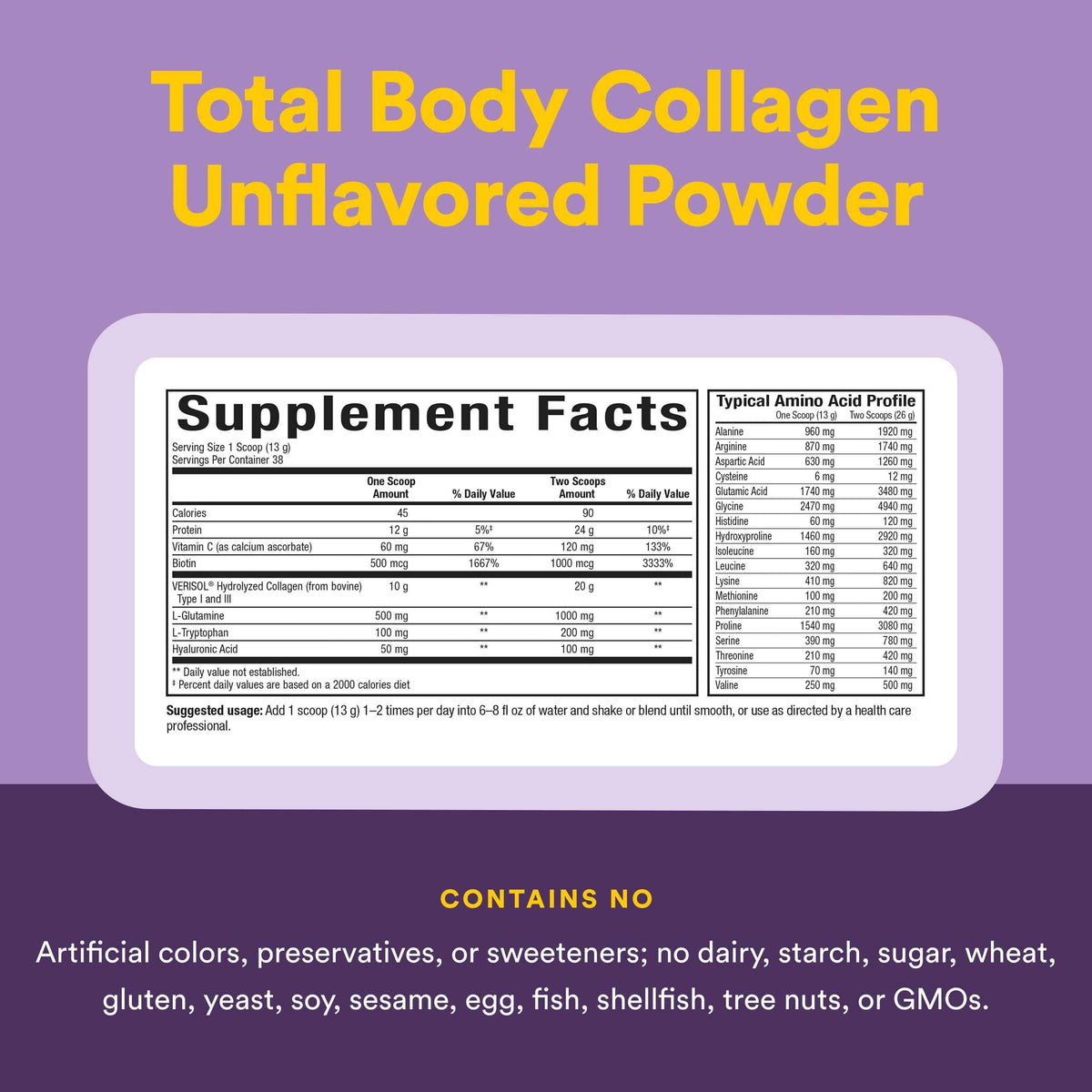 Natural Factors Total Body Collagen - Bioactive Collagen Supplement for Hair & Nail Growth Support - Healthy Skin Supplement with Protein, Vitamin C & More
