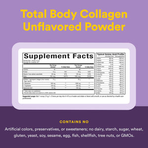 Natural Factors Total Body Collagen - Bioactive Collagen Supplement for Hair & Nail Growth Support - Healthy Skin Supplement with Protein, Vitamin C & More