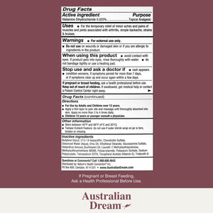 Australian Dream Arthritis Pain Relief Cream - Soothing & Non-Greasy - Powerful Topical Arthritis Pain Relief - Good for Muscle Aches or Joints - 4 oz Jar Australian DreamBuy Supplements Australia