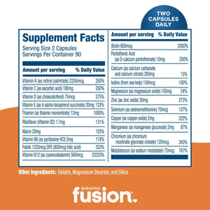 Bariatric Fusion Bariatric Multivitamin Without Iron | Post Bariatric Surgery Patients | Iron Free Bariatric Vitamin Bariatric Fusion
