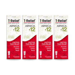 T-Relief Arnica +12 Cream Natural Relieving Actives for Back Pain Joint Soreness Muscle Aches & Stiffness, Whole Body Fast Acting Relief for Women & Men - 4 oz (4 Pack) MediNaturaBuy Supplements Australia