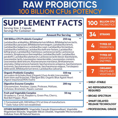 Wholesome Wellness Organic Probiotics 100 Billion CFU + Grass Fed Desiccated Beef Liver Capsules Bundle
