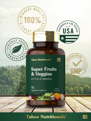 Tahoe Nutritionals Super Fruits and Veggies Capsules | 90 Count | Vegetarian, Non-GMO and Gluten Free Supplement Tahoe NutritionalsBuy Supplements Australia