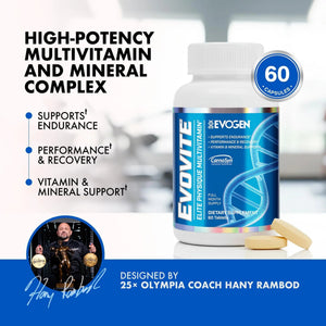 Evogen Evovite - Elite Physique Multivitamin for Women & Men | Advanced Formula for Endurance, Recovery, & Joint Health | Evogen