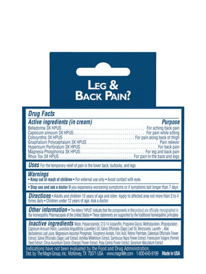 MagniLife Leg & Back Pain Relief Cream (4 oz), Topical Support for Leg Pain & Lower Back Discomfort, Fast Absorbing, No Residue, Mild Scent, Massage-in Formula MagniLifeBuy Supplements Australia