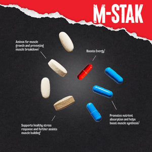 Animal M-Stak - Muscle Builder and Anabolic Mass Gainer Supplement for Bodybuilding - Lean Muscle Growth, Amino Complex and Pre Workout Energy, 21 Packs AnimalBuy Supplements Australia