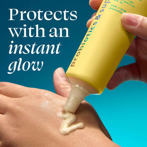 TULA Skin Care Protect + Glow Daily Sunscreen - Gel, Broad Spectrum SPF 30, Skincare-First, Non-Greasy, Non-Comedogenic and Reef-Safe with Pollution