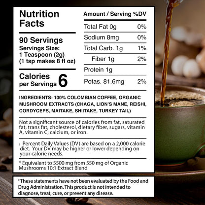 WELLNESS LABSRX Mushroom Coffee 25-in-1 with Instant Mushroom Coffee Blend 5500mg | Bundle