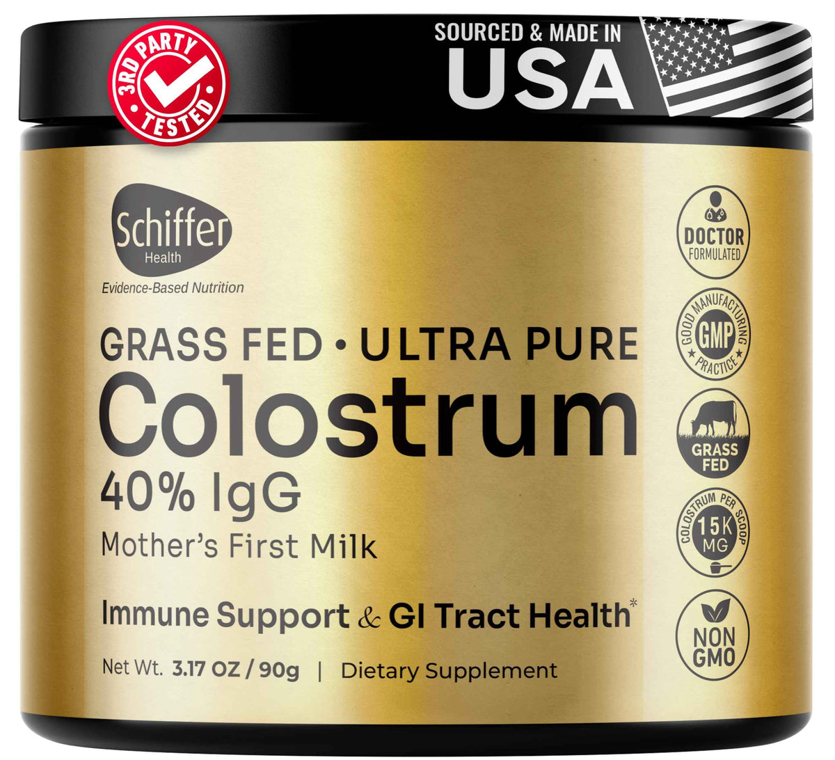 Premium Colostrum Supplement Highest IgG for Gut Health, Immune Support & Recovery Superfood, Anti-Age - Pure Grass-Fed Bovine Colostrum Powder