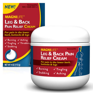 MagniLife Leg & Back Pain Relief Cream (4 oz), Topical Support for Leg Pain & Lower Back Discomfort, Fast Absorbing, No Residue, Mild Scent, Massage-in Formula MagniLifeBuy Supplements Australia