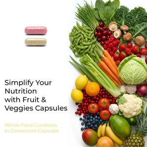 Fruits and Veggies Whole Produce Dietary Supplement with Superfood Fruits and Vegetables for Men, Women and Kids, 90 Fruit Capsules, 90 Veggie Capsules - 1 Set NATURAL GREENSBuy Supplements Australia