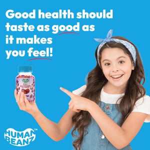 Human Beanz Multivitamin Jelly Bean Gummies with Zinc for Kids, Immune Support Dietary Supplements, Vegetarian, 120 Berry Blast Jelly Beans, Kosher Human Beanz