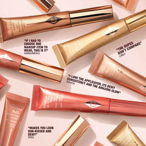 Charlotte Tilbury Pillow Talk Beauty Light Wand Liquid Highlighter Makeup - Soft-Focus Nude-Pink Highlighter & Blush for Cheeks - Pearlescent, Weightless Radiant Finish - Pillow Talk Original