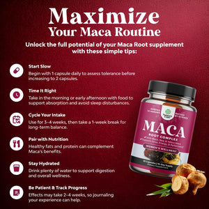 Maca Root Capsules for Women - Potent Herbal Supplement with Female Enhancing Blend of Red Yellow & Black Maca Root - Non-GMO Certified Vegan and Gluten-Free with No Artificial Colors - 30 Count Natures CraftBuy Supplements Australia