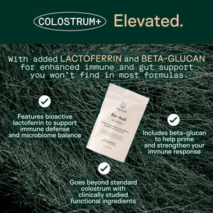 Adapt Naturals Colostrum Supplement with Lactoferrin & Beta-Glucan, Bio-Avail Grass Fed Bovine Colostrum Powder for Gut Health, Immune Support & Vitality