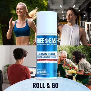 Free-Ease Magic Relief Roller – Nerve Joint and Muscle Pain Relief Roll On – Fast Cooling Therapy for Back, Neck, Shoulder, Knee Pain - Supports Joint Flexibility and Overall Mobility - Made in USA FREE EASEBuy Supplements Australia